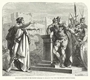 Rehoboam forbidden by the Prophet Shemaiah to engage in War with the Revolted Tribes of Israel (engraving)