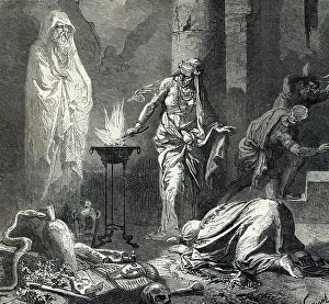 Old Will Prints: Representation of the Witch of Endor (or Pythonisse of Endor)