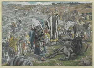 On Return from Jerusalem it is noticed that Jesus is Lost, illustration from The Life of Our Lord Jesus Christ (w/c over graphite on paper)