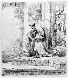 Embracing Prints: Return of the Prodigal Son, 1636 (etching)