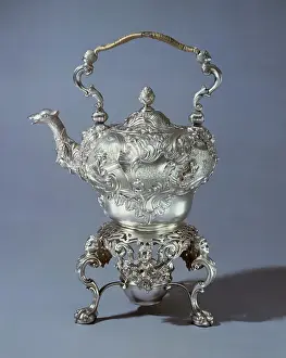 Shiny Prints: Rococo tea kettle in embossed silver