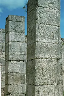 The Warrior Prints: Rows of square columns in front of the Temple of the Warriors, Chichen Itza, Yucatan