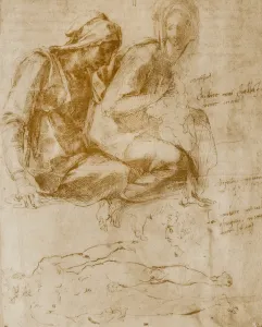 Saint Anne, the Virgin and Child and a study of a nude man (forward standing) Saint Anne, the Virgin and Child and a study of a nude man (forward standing)