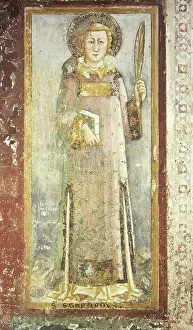 Subiaco Prints: Saint Stephen, from Master Trecentesco School, fresco, 14th century