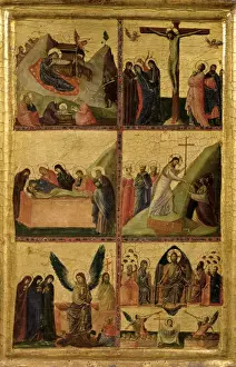 Prints of KAB76927 Scenes from the Passion (panel) by Giovanni da Rimini (14th century); Palazzo Barberini, Gallerie Nazionali Barberini Corsini, Rome, Italy; eDario Grimaldi; Italian, out of copyright Images Dated 2006 March: Scenes from the Passion (panel)