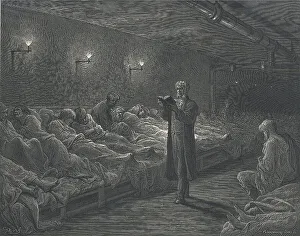 Dore Prints: Scripture Reader in a Night Shelter'