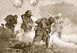 Under Fire Prints: Second Lieutenant (Temporary Captain) E. M. Allfrey directing the supply of ammunition
