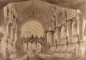 John Bowles Prints: Set design for Act II of a performance of the opera Macbeth
