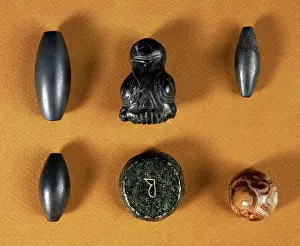 Weight Prints: Set of hematite, basalt and agate weights