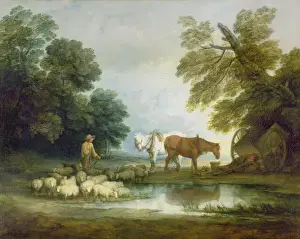 Images Dated 2010 January: Shepherd by a Stream