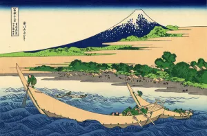 Shore of Tago Bay, Ejiri at Tokaido, c.1830 (woodblock print) Shore of Tago Bay, Ejiri at Tokaido, c.1830 (woodblock print)