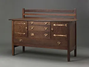 William De Morgan Prints: Sideboard, c.1905 (oak & copper)