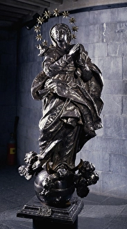 Mario Botta Prints: Silver statue of Immaculate Conception