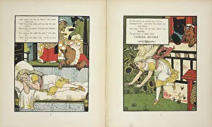 Walter Crane Prints: Silverlocks in danger from the Three Bears