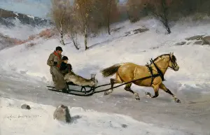 Axel Hjalmar Ender Prints: Sledge riding