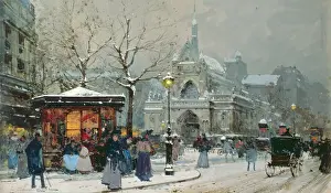 Winter Scenes: Contemporary Prints: Snow Scene in Paris