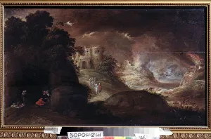 Sodome et Gomorrhe (Sodom and Gomorrah). Peinture anonyme. Huile sur toile, 16e siecle. Art hollandais, manierisme Sodome et Gomorrhe (Sodom and Gomorrah). Peinture anonyme. Huile sur toile, 16e siecle. Art hollandais, manierisme