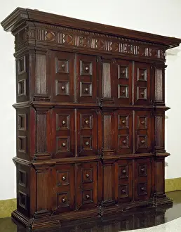 Closet Prints: Solid walnut with carved base and compartments, Italy, 16th century
