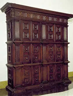 Closet Prints: Solid walnut with carved base and compartments, Italy, 16th century