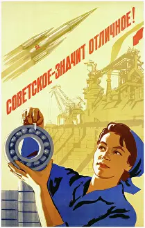 Space Prints: Soviet Space program October opened the road to space!, 1963 (poster)