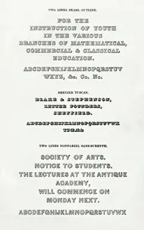 Specimen typefaces