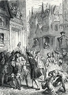 Economy In A Crisis Prints: The speculative bubble at the time of the Law system, 19th century (engraving)