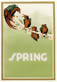 Perching Prints: Spring Poster by Grainger, c.1925 (colour litho)