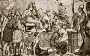 Briton Prints: St. Augustine preaching to the Saxons, 597, illustration from Hutchinson