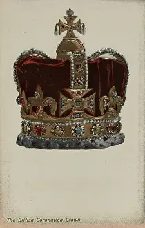 George Gordon Byron Prints: St Edward's Crown postcard, c.1902 (postcard)