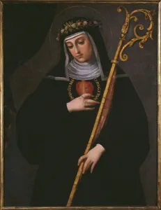 St. Gertrude the Great carrying the sacred heart of Jesus (oil on canvas) St. Gertrude the Great carrying the sacred heart of Jesus (oil on canvas)