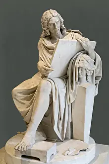 Poussin Nicolas 1594 1665 Prints: Statue of Nicolas Poussin (1594-1663) (marble)