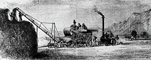 Threshing Prints: A steam-driven threshing machine