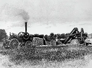 Threshing Prints: A steam-driven threshing machine