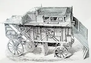 Threshing Prints: A steam-driven threshing machine