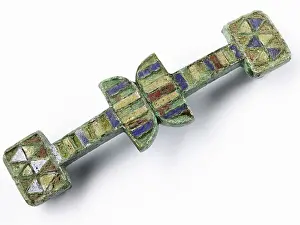 Scottish School Prints: Strap junction with upper surface set with red