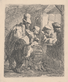 Music 17th Century Prints: The strolling musicians (etching)