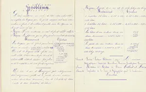 Encre Prints: Student notebook: problems, 1882 (handwritten)