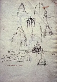 Louis Le Vau Prints: Studies for lantern of cathedral