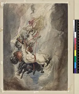 James Ward Prints: Study for the Fall of Phaethon, c. 1808 (graphite, pen, ink and w / c)