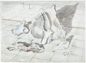 Paul Nash Prints: Study for Landscape of Bleached Objects, 1934 (watercolour and pencil on paper)
