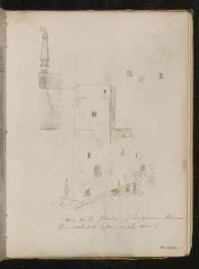 Lady (1846-1933) Butler Prints: Study of a table leg, architectural study, Tour de la glacine - avignon - France