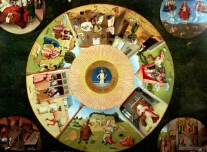Tabletop of the Seven Deadly Sins and the Four Last Things (oil on panel) (detail Tabletop of the Seven Deadly Sins and the Four Last Things (oil on panel) (detail