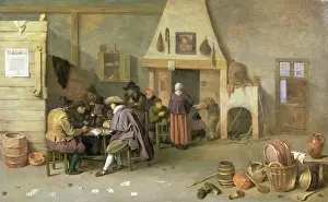 Food And Drink 17th Century Prints: A tavern interior (panel)