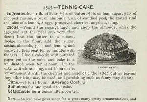 Cookery Prints: Tennis cake