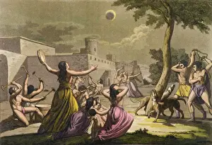 Gallo Gallina Prints: Terror of the Peruvians during an eclipse of the moon, from