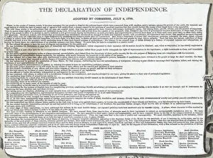 1770s Prints: Text of the Declaration of Independence, 1776