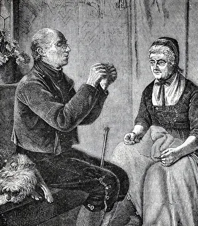 Senior Adult Prints: Threading a needle, 1874