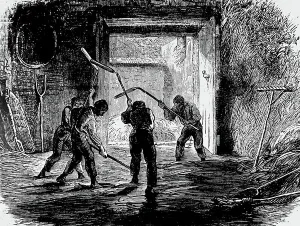 Threshing Prints: Threshing of corn on a threshing floor