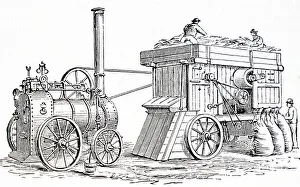 Threshing Prints: A threshing and winnowing machine