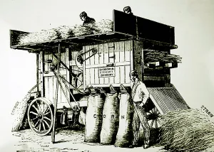 Threshing Prints: A threshing and winnowing machine
